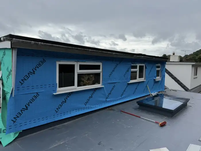 Cladding — during, breather membrane fitted to the dormer extension